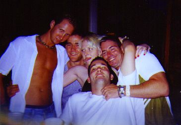 Group photo minus Erin - she's taking the photo.  The guy behind Kelly is Scott.  We later found out that he was a prostitute.